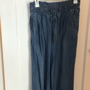Aerie Chambray Flowy Pants